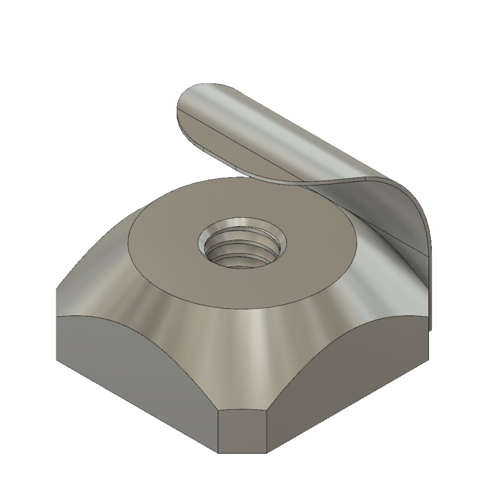 M3S-PF MODULAR SOLUTIONS ZINC PLATED FASTENER<BR>M3 SQUARE NUT W/POSITION FIX